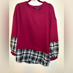 BloomChic Plaid Sweatshirt 2x